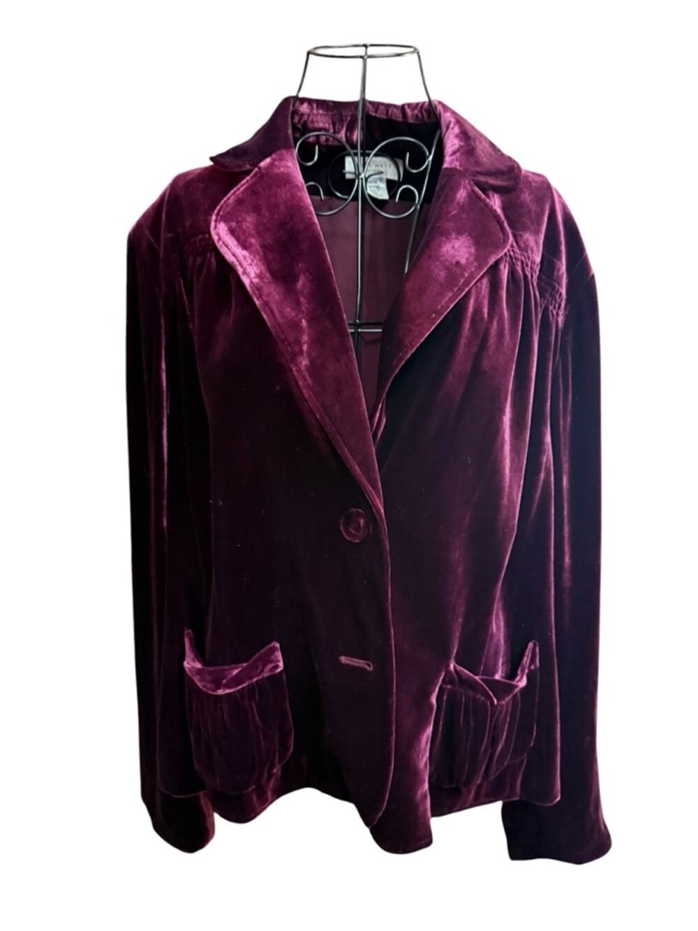 Nine West Velvet Blazer Jacket - Wine Burgundy size 20W